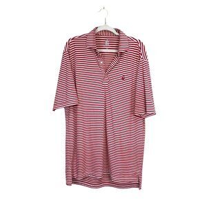 Turtleson Golf Polo Shirt Men's Red Tour Performance Striped Size M